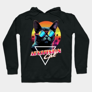 Retro Wave Abyssinian Cat Miami Shirt Hoodie